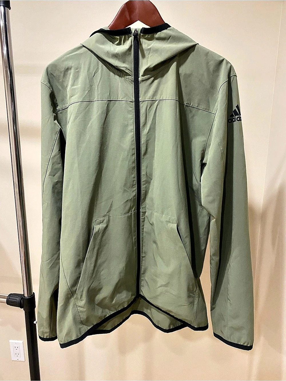 adidas Green Hooded Lightweight Jacket